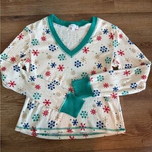 Festive Snowflake Pajama Top